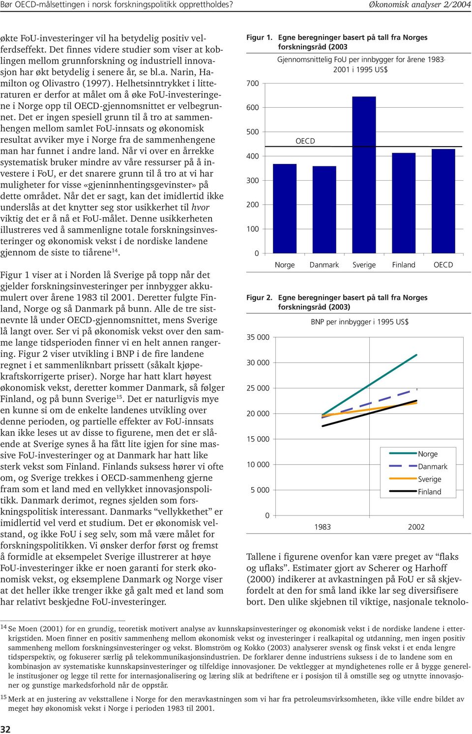 Helhetsinntrykket i litteraturen er derfor at målet om å øke FoU-investeringene i Norge opp til OECD-gjennomsnittet er velbegrunnet.