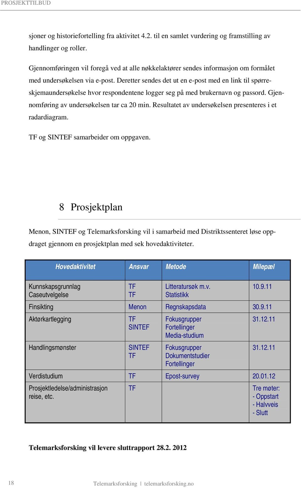 Deretter sendes det ut en e-post med en link til spørreskjemaundersøkelse hvor respondentene logger seg på med brukernavn og passord. Gjennomføring av undersøkelsen tar ca 20 min.