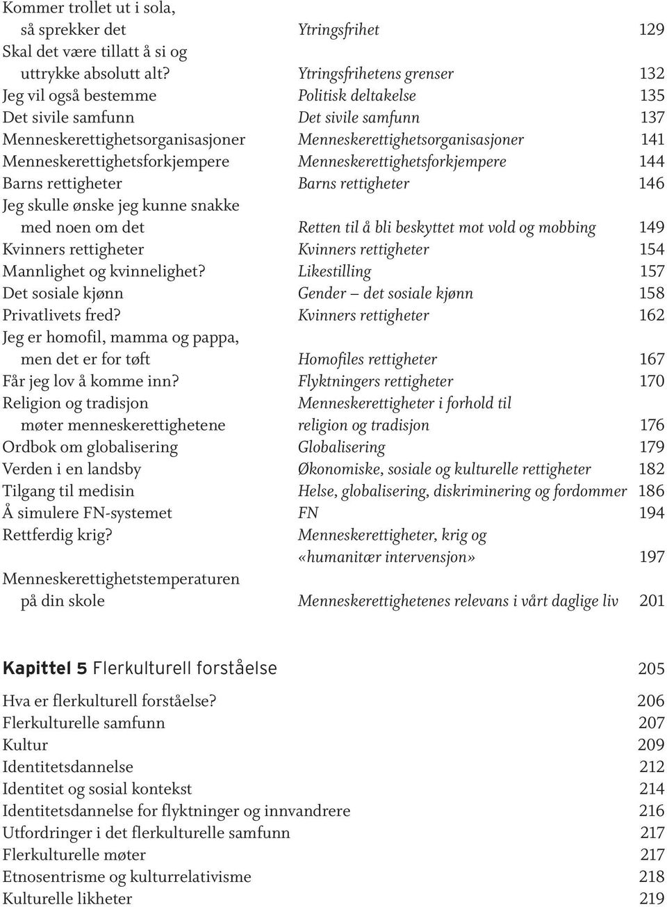 Menneskerettighetsforkjempere Menneskerettighetsforkjempere 144 Barns rettigheter Barns rettigheter 146 Jeg skulle ønske jeg kunne snakke med noen om det Retten til å bli beskyttet mot vold og