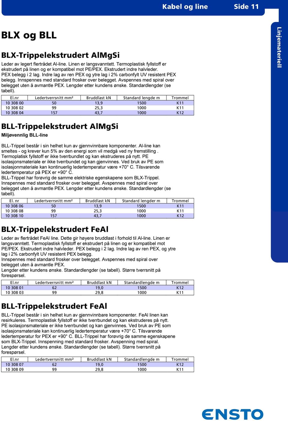 Avspennes med spiral over belegget uten å avmantle PEX. Lengder etter kundens ønske. Standardlengder (se tabell).