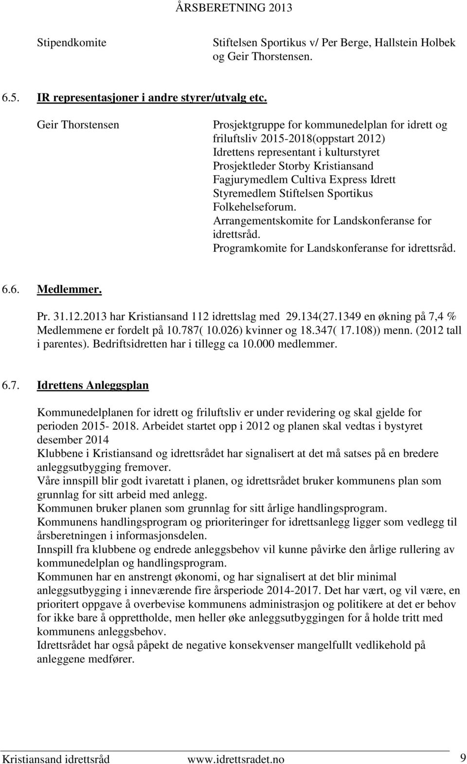 Express Idrett Styremedlem Stiftelsen Sportikus Folkehelseforum. Arrangementskomite for Landskonferanse for idrettsråd. Programkomite for Landskonferanse for idrettsråd. 6.6. Medlemmer. Pr. 31.12.