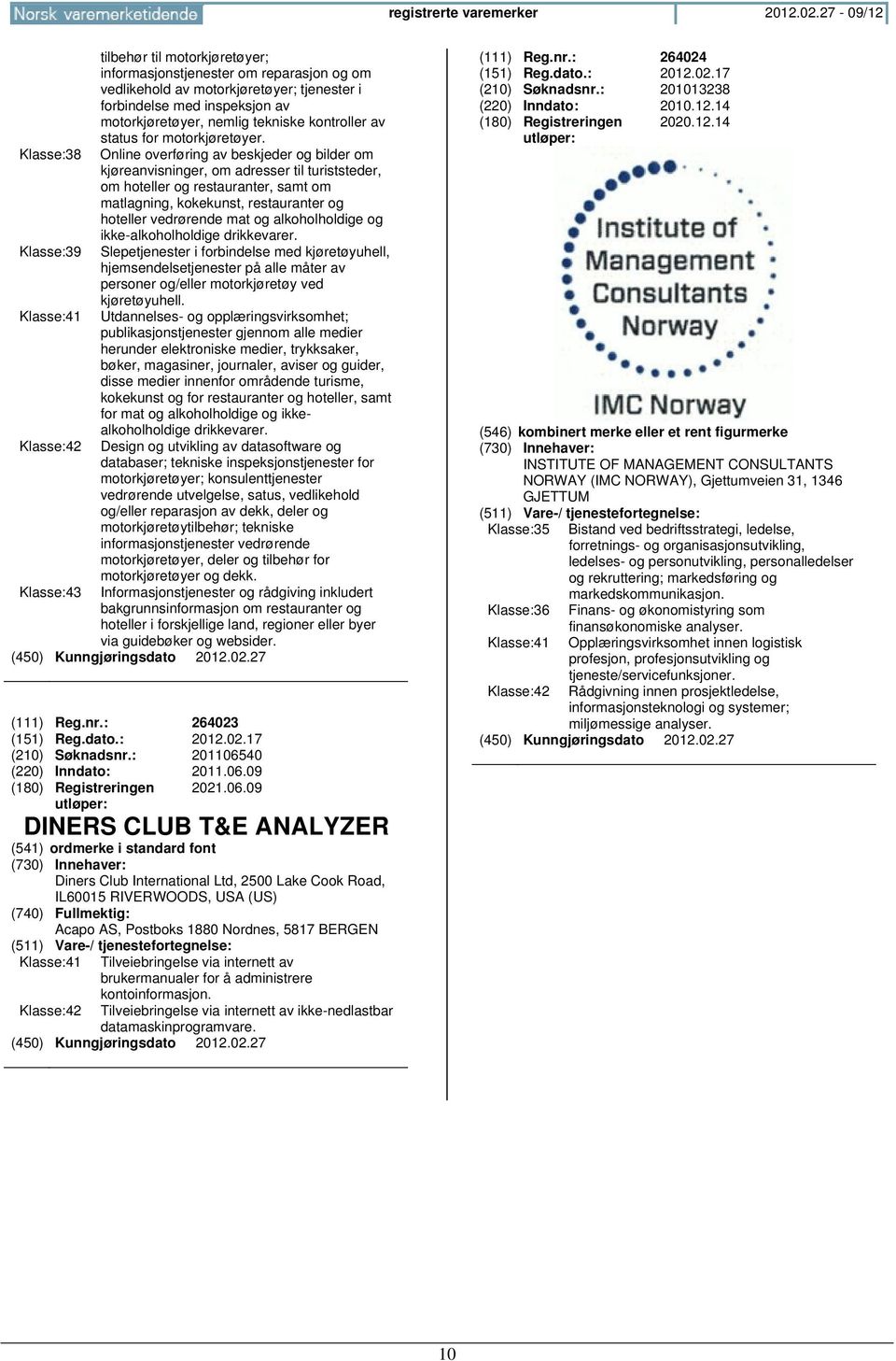 av status for motorkjøretøyer.