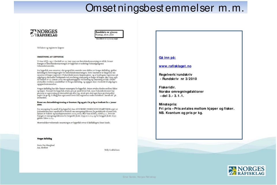 Norske omregningsfaktorer del 3.- 3.1.