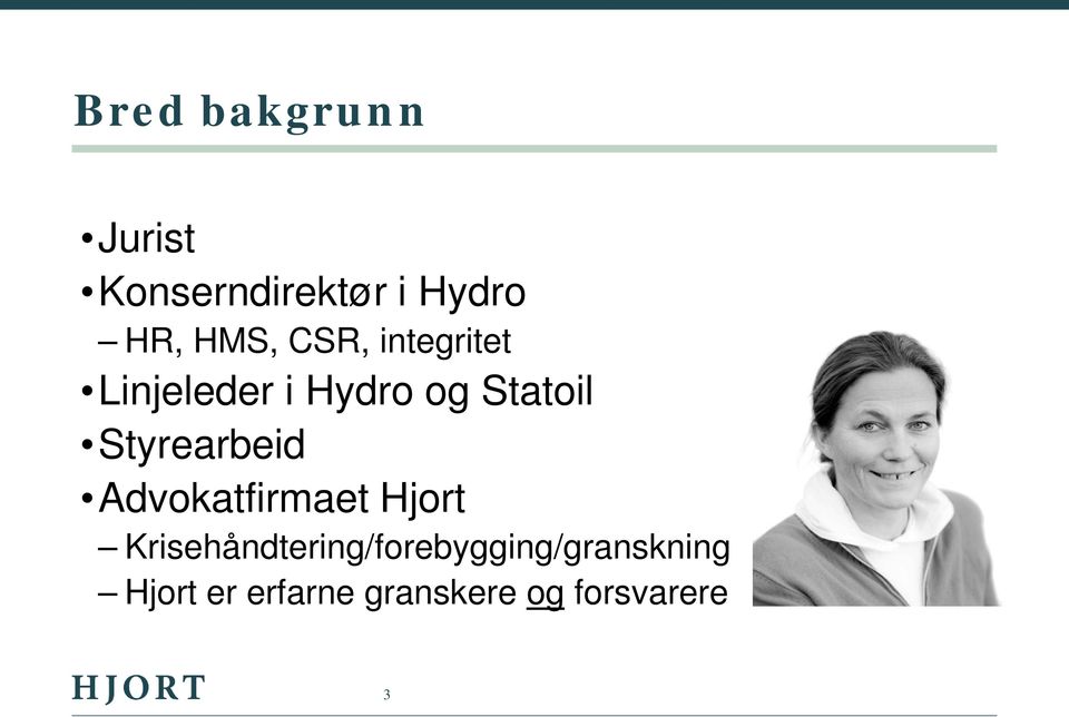 Styrearbeid Advokatfirmaet Hjort