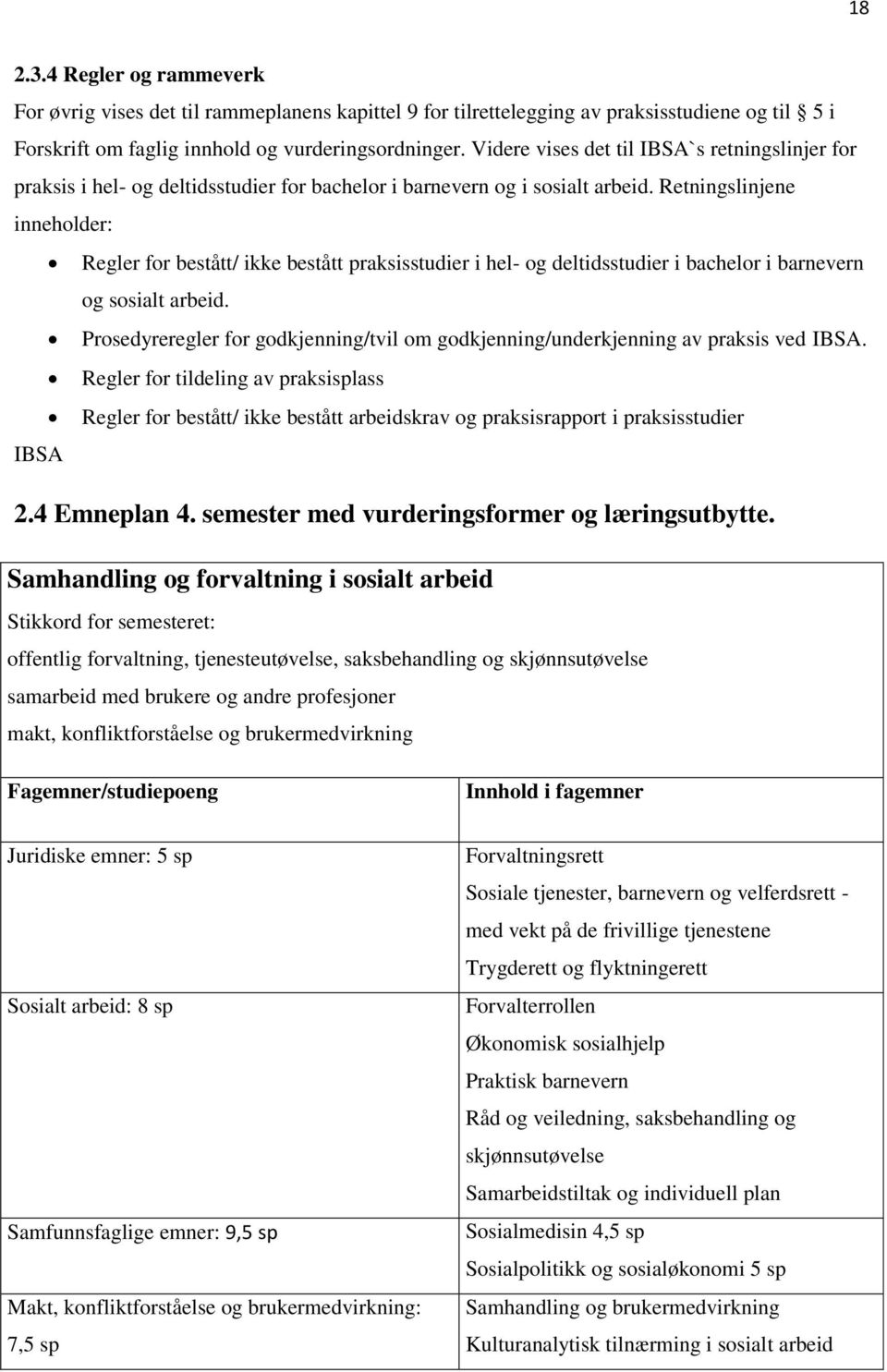 Retningslinjene inneholder: Regler for bestått/ ikke bestått praksisstudier i hel- og deltidsstudier i bachelor i barnevern og sosialt arbeid.