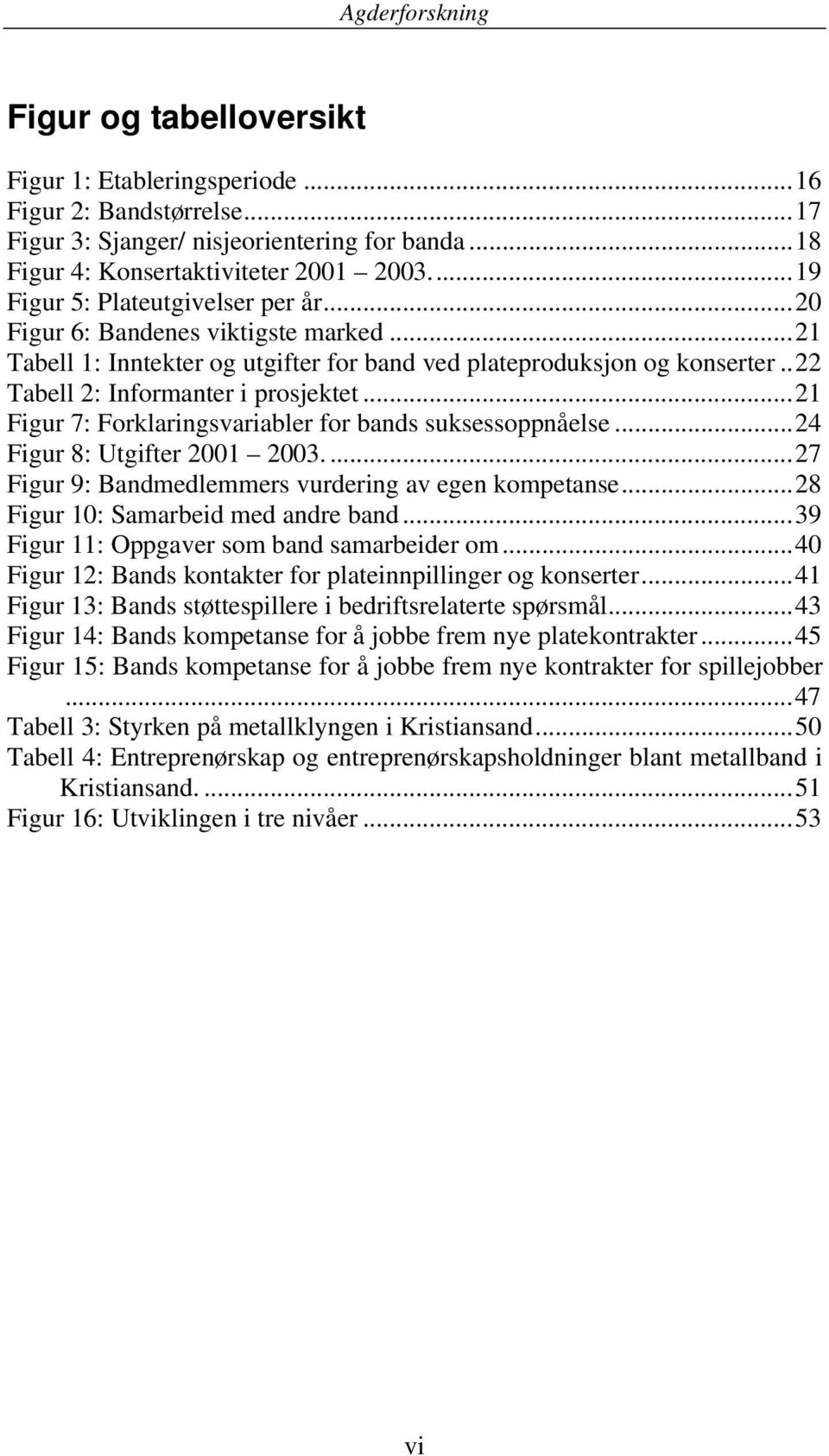 ..21 Figur 7: Forklaringsvariabler for bands suksessoppnåelse...24 Figur 8: Utgifter 2001 2003....27 Figur 9: Bandmedlemmers vurdering av egen kompetanse...28 Figur 10: Samarbeid med andre band.