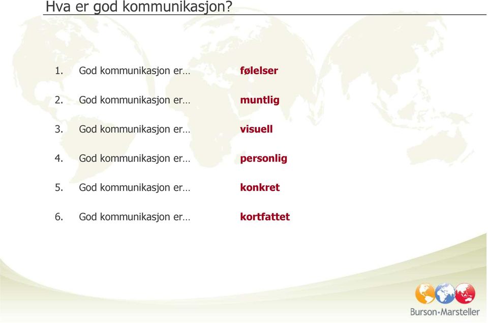 God kommunikasjon er muntlig 3.