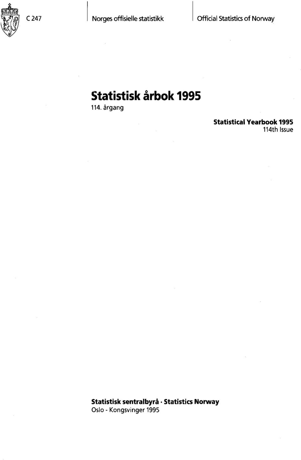 årgang Statistical Yearbook 995 4th Issue