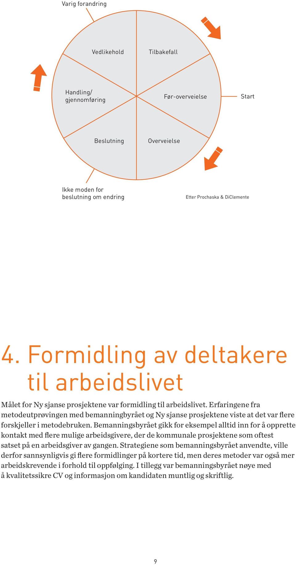 Erfaringene fra metodeutprøvingen med bemanningbyrået og Ny sjanse prosjektene viste at det var flere forskjeller i metodebruken.