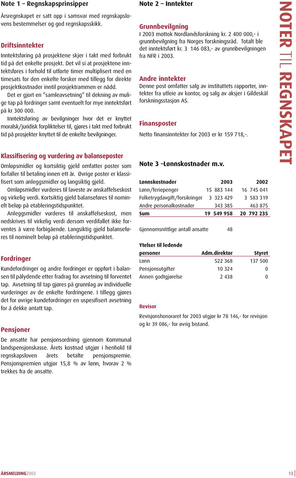 Det vil si at prosjektene inntektsføres i forhold til utførte timer multiplisert med en timesats for den enkelte forsker med tillegg for direkte prosjektkostnader inntil prosjektrammen er nådd.