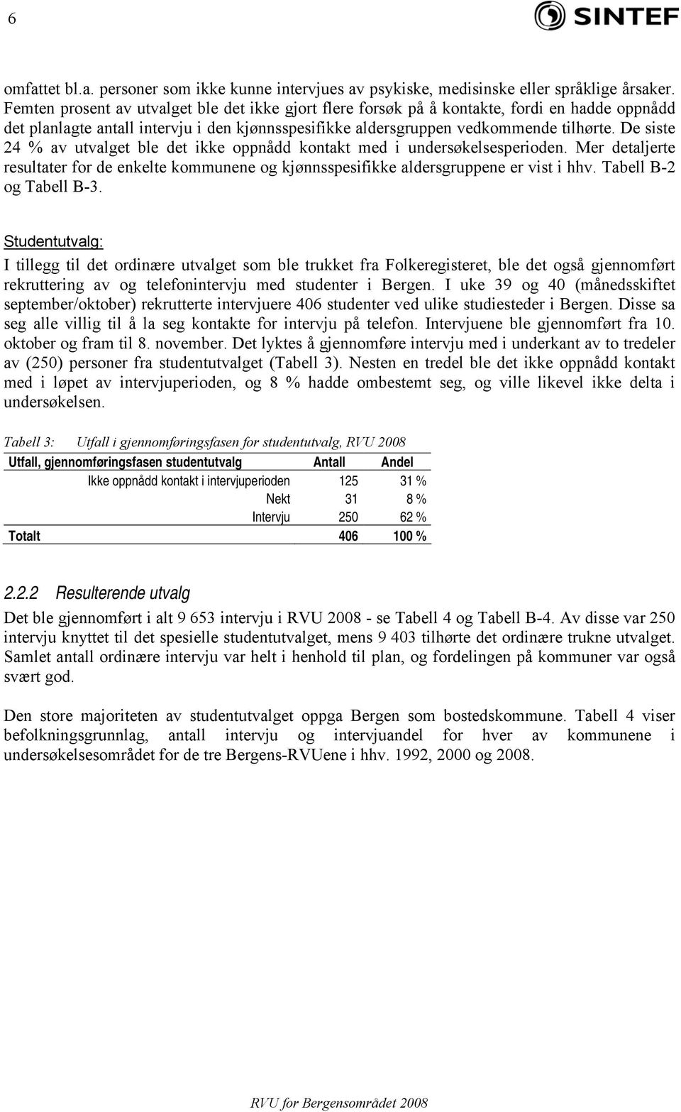 De siste 24 % av utvalget ble det ikke oppnådd kontakt med i undersøkelsesperioden. Mer detaljerte resultater for de enkelte kommunene og kjønnsspesifikke aldersgruppene er vist i hhv.