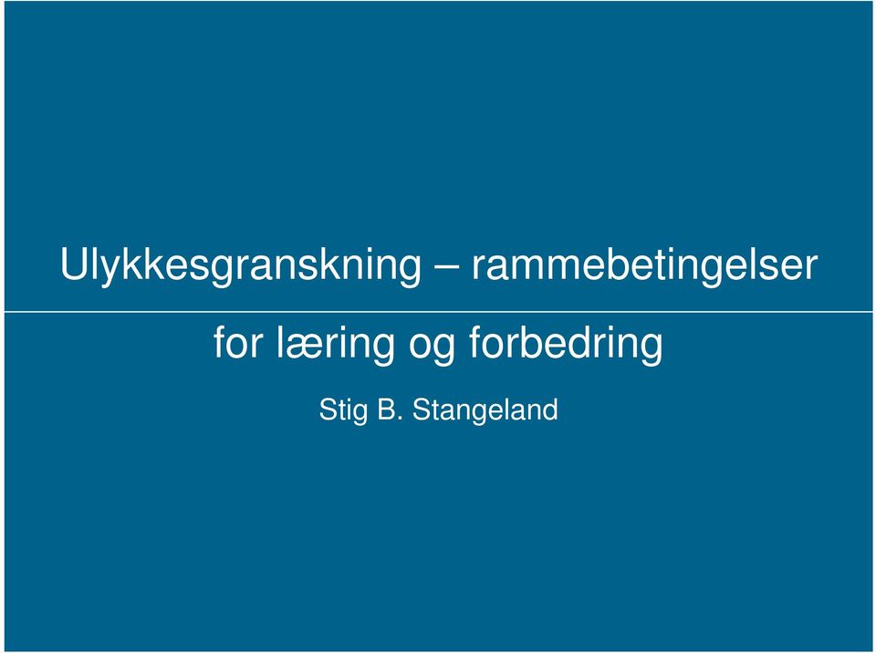 for læring og