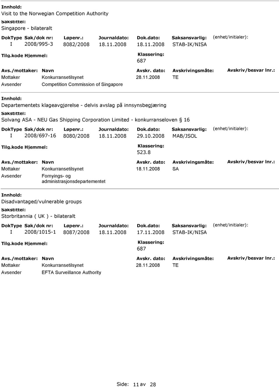 Shipping Corporation Limited - konkurranseloven 16 2008/697-16 8080/2008 29.10.2008 523.