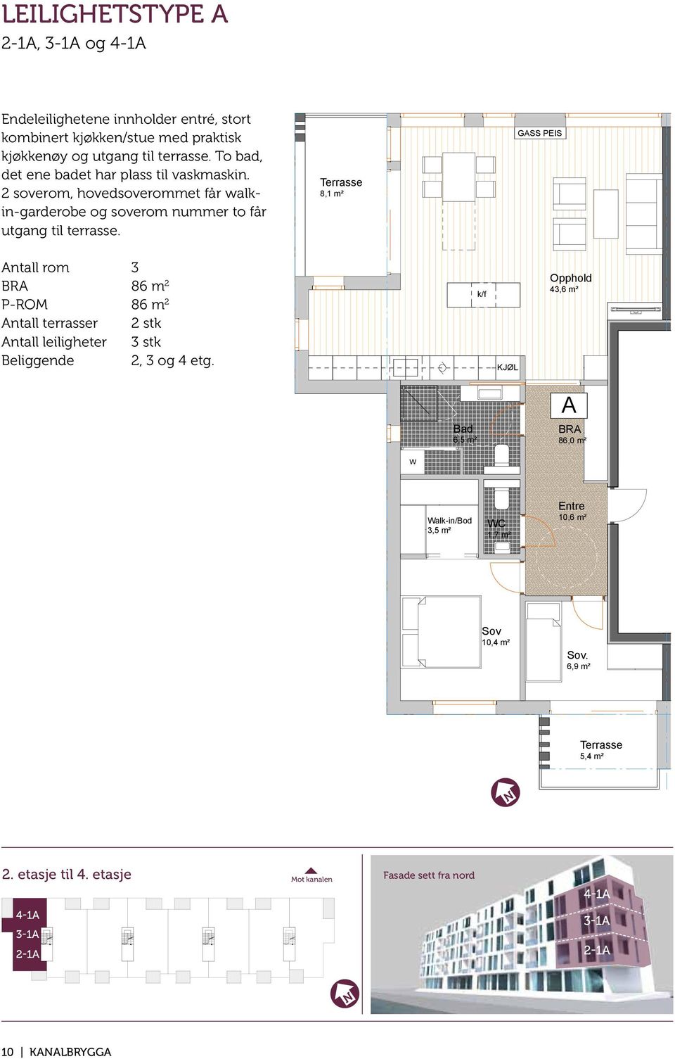 Terrasse 8, m² GASS PEIS Antall rom BRA 8 m P-ROM 8 m Antall terrasser stk Antall leiligheter stk Beliggende, og etg.