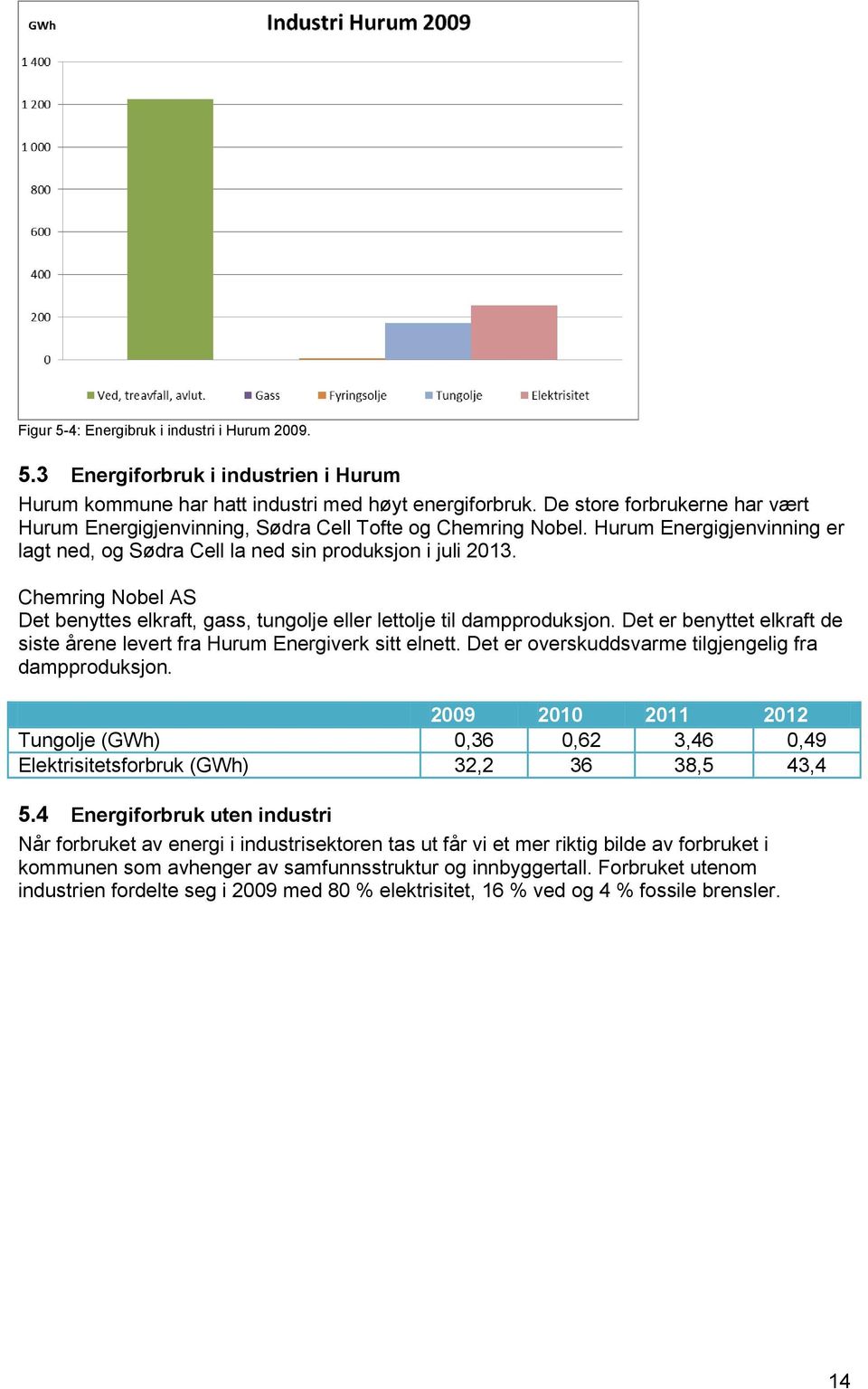 Chemring Nobel AS Det benyttes elkraft, gass, tungolje eller lettolje til dampproduksjon. Det er benyttet elkraft de siste årene levert fra Hurum Energiverk sitt elnett.