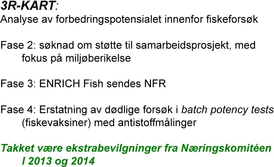 sendes NFR Fase 4: Erstatning av dødlige forsøk i batch potency tests