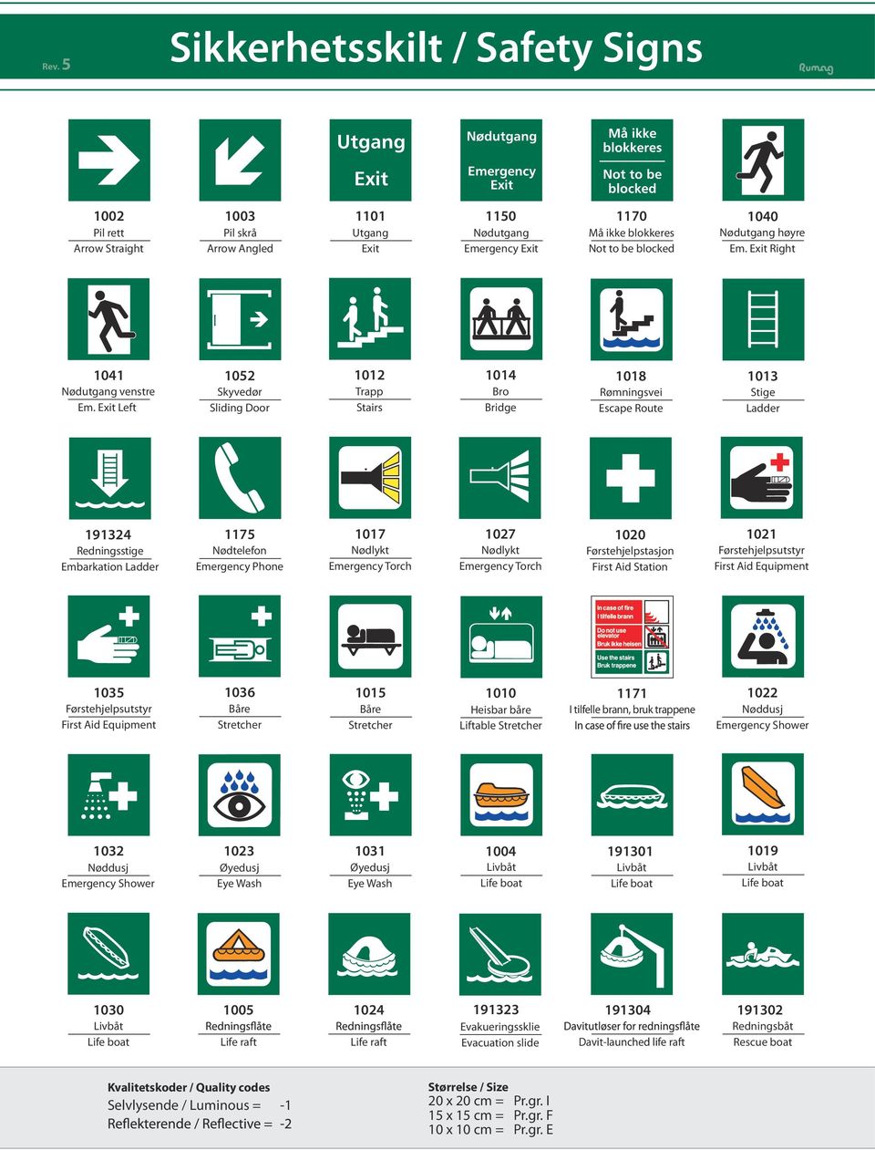 Exit Left Skyvedør Sliding Door 1012 Trapp Stairs 1014 Bro Bridge 1018 Rømningsvei Escape Route 1013 Stige Ladder 191324 Redningsstige Embarkation Ladder 1175 Nødtelefon Emergency Phone 1017 Nødlykt