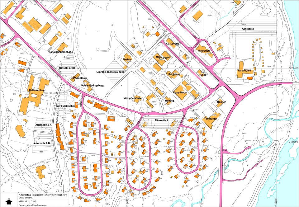 13/89 Helsesenteret Tana Helsesenter 13/175 Tomt tildelt søker LISMAVEIEN 13/174 13/108 13/137 Menighetshuset 13/201 13/160 13/99 Røberg 13/82 13/84 Coop Mega 13/98 13/212 Banken 13/279 1 13/28/2