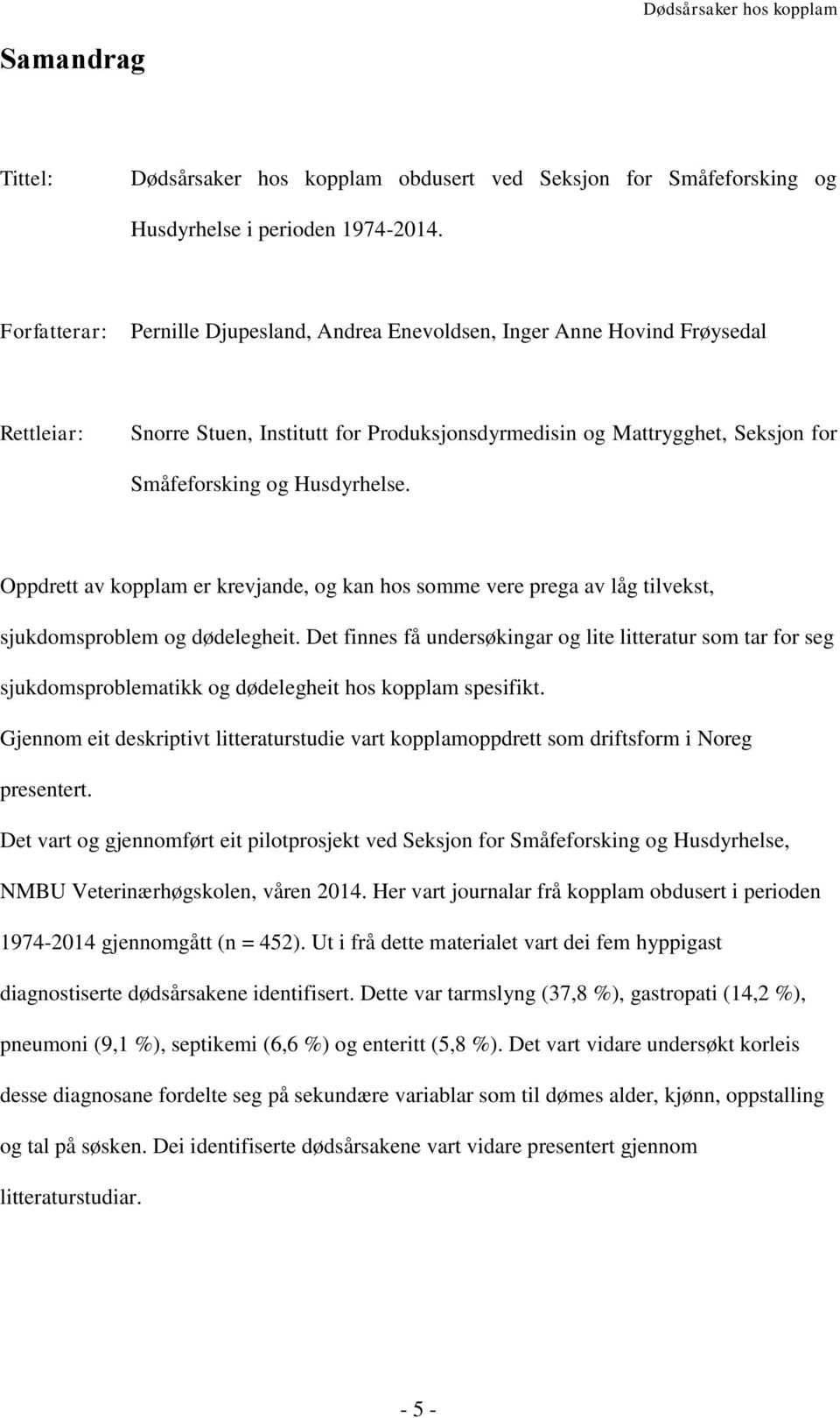 Oppdrett av kopplam er krevjande, og kan hos somme vere prega av låg tilvekst, sjukdomsproblem og dødelegheit.