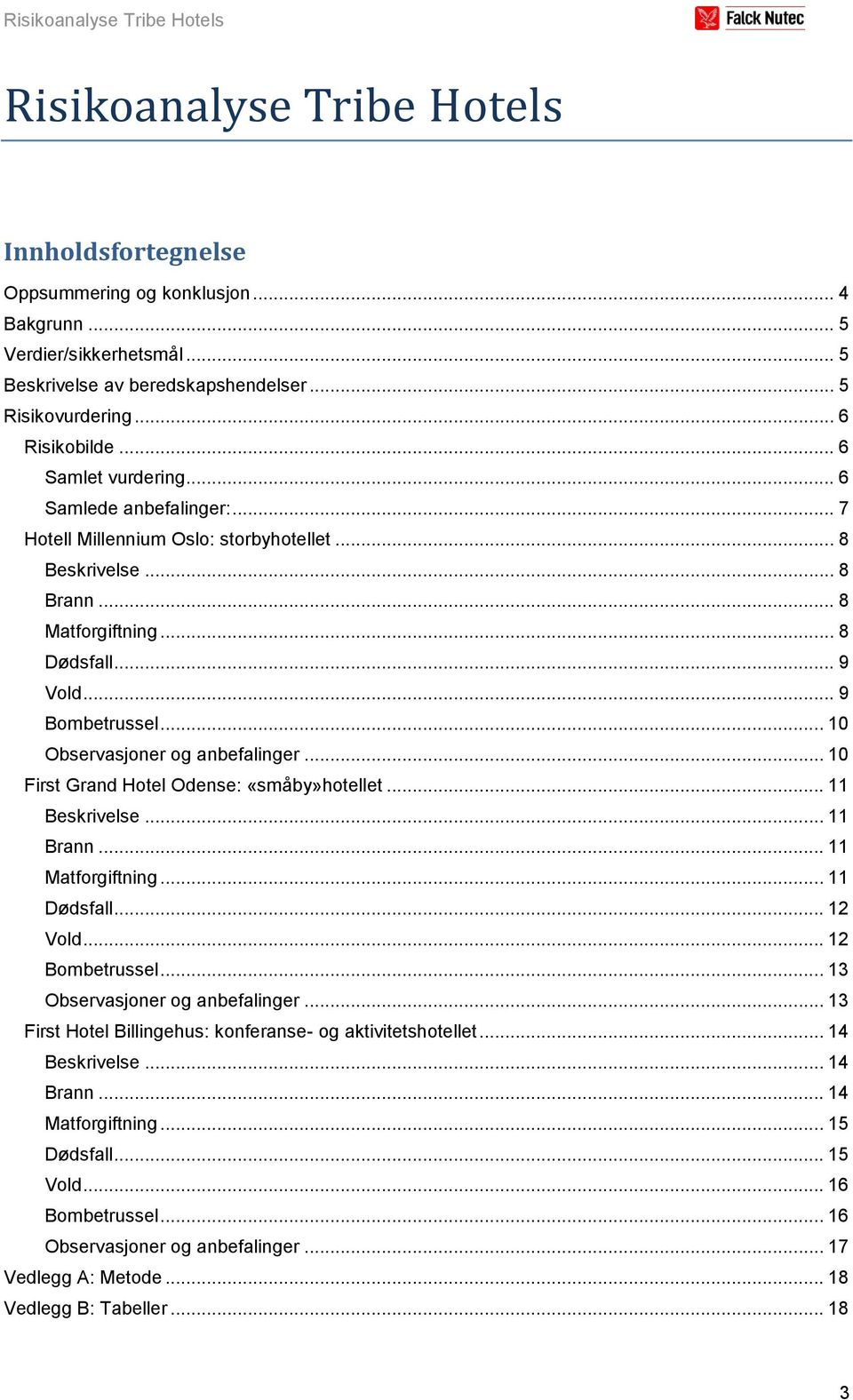 .. 10 Observasjoner og anbefalinger... 10 First Grand Hotel Odense: «småby»hotellet... 11 Beskrivelse... 11 Brann... 11 Matforgiftning... 11 Dødsfall... 12 Vold... 12 Bombetrussel.