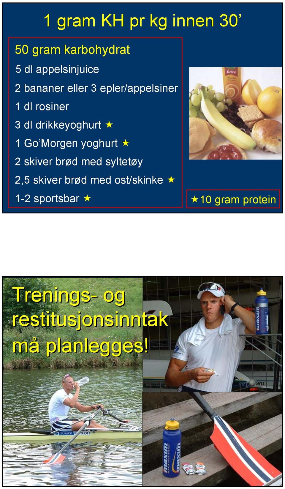 Morgen yoghurt 2 skiver brød med syltetøy 2,5 skiver brød med