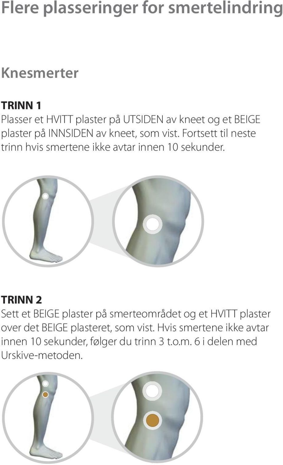 Fortsett til neste trinn hvis smertene ikke avtar innen 10 sekunder.