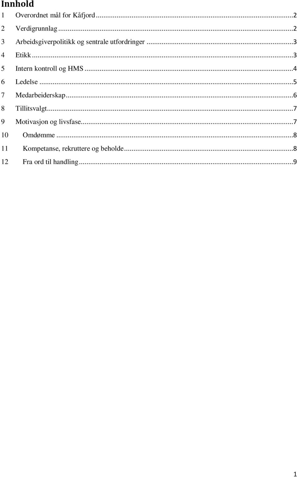 ..3 5 Intern kontroll og HMS...4 6 Ledelse...5 7 Medarbeiderskap.