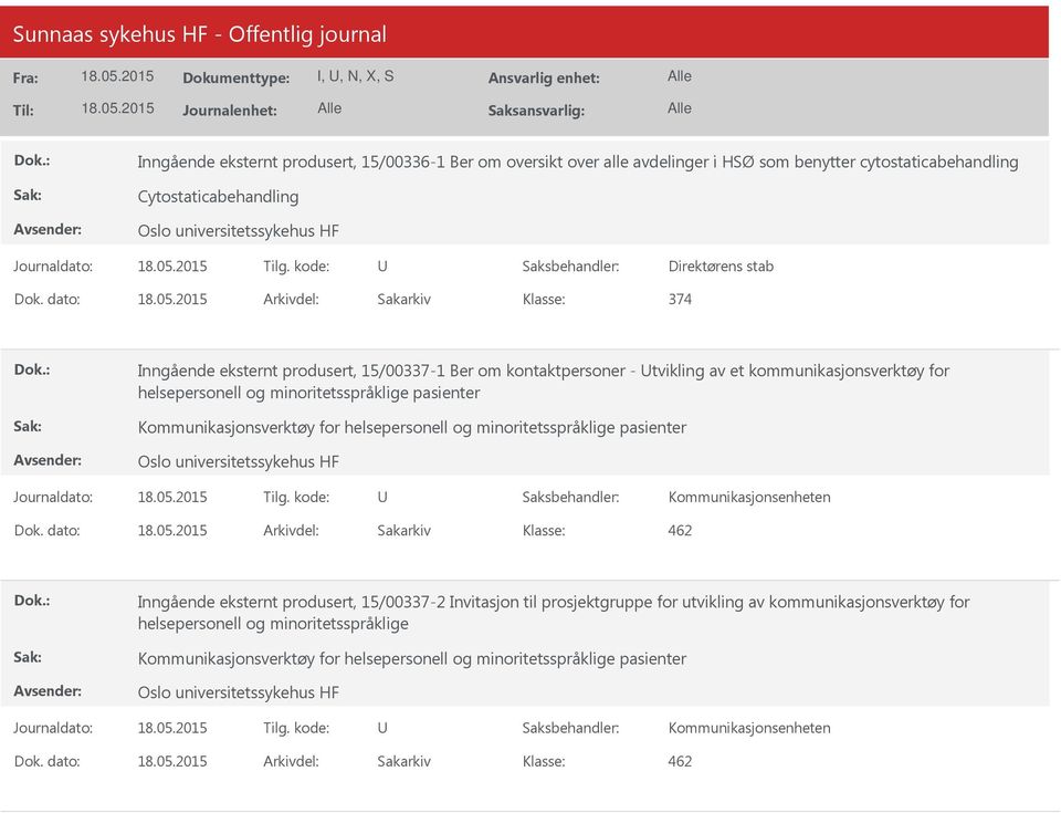 Kommunikasjonsverktøy for helsepersonell og minoritetsspråklige pasienter Oslo universitetssykehus HF Kommunikasjonsenheten Dok.