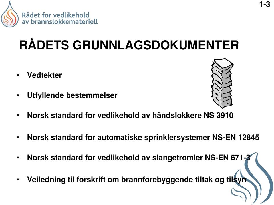 automatiske sprinklersystemer NS-EN 12845 Norsk standard for vedlikehold av
