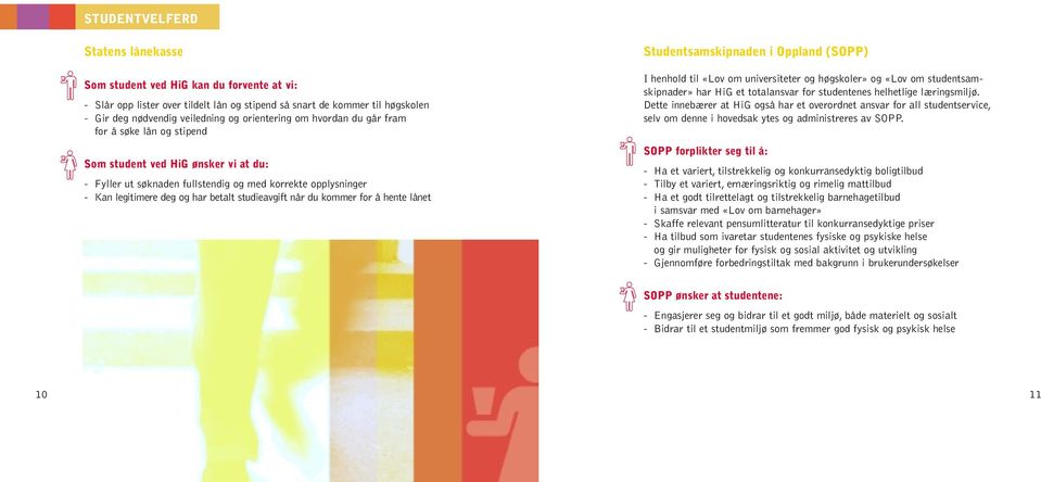 lånet Studentsamskipnaden i Oppland (SOPP) I henhold til «Lov om universiteter og høgskoler» og «Lov om studentsamskipnader» har HiG et totalansvar for studentenes helhetlige læringsmiljø.