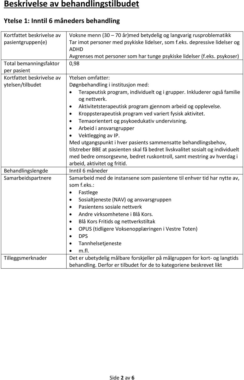 depressive lidelser og ADHD Avgrenses mot personer som har tunge psykiske lidelser (f.eks.