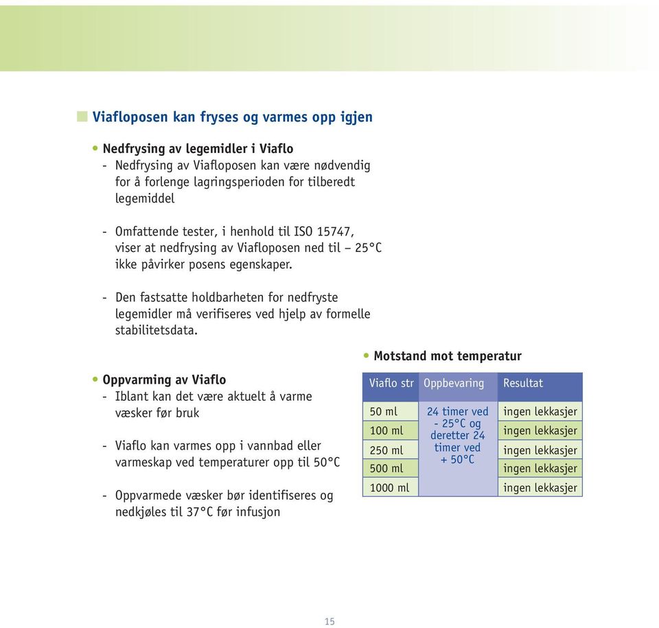 - Den fastsatte holdbarheten for nedfryste legemidler må verifiseres ved hjelp av formelle stabilitetsdata.