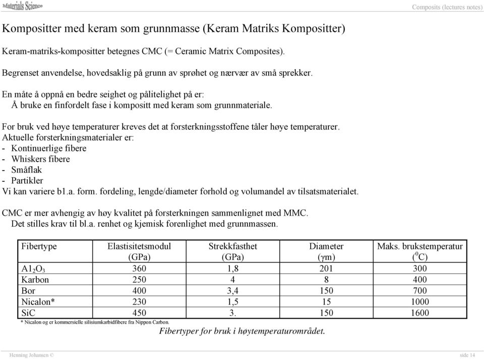 En måte å oppnå en bedre seighet og pålitelighet på er: Å bruke en finfordelt fase i kompositt med keram som grunnmateriale.