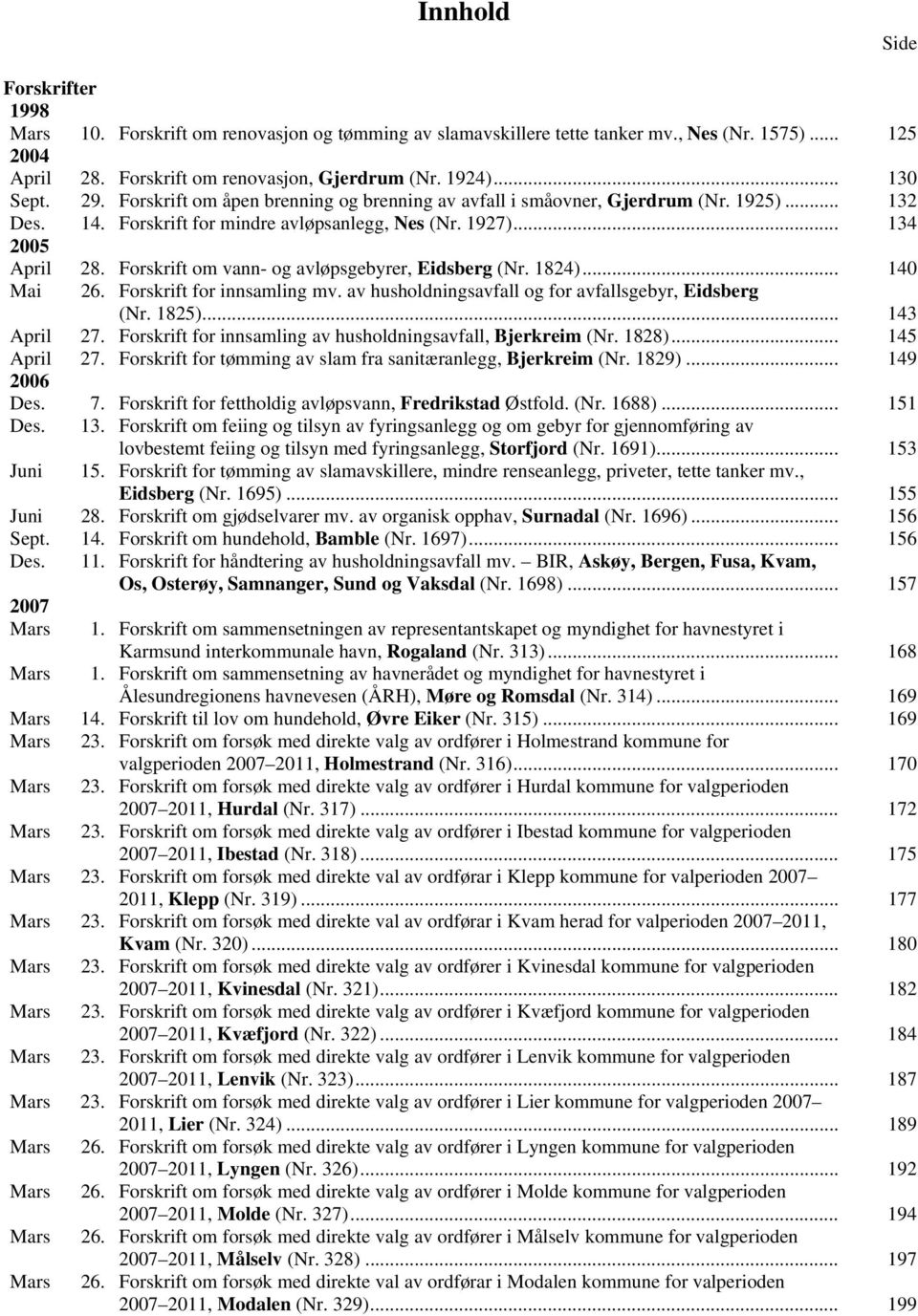 Forskrift om vann- og avløpsgebyrer, Eidsberg (Nr. 1824)... 140 Mai 26. Forskrift for innsamling mv. av husholdningsavfall og for avfallsgebyr, Eidsberg (Nr. 1825)... 143 April 27.