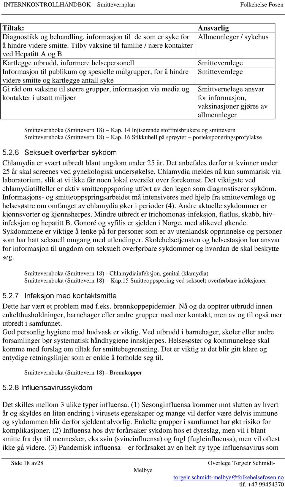 antall syke Gi råd om vaksine til større grupper, informasjon via media og kontakter i utsatt miljøer Ansvarlig Allmennleger / sykehus Smittevernlege Smittevernlege Smittvernelege ansvar for