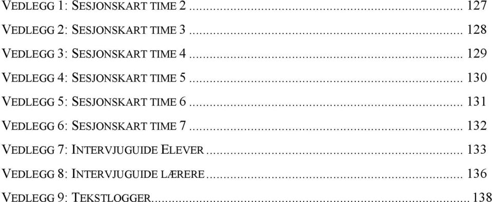 .. 130 VEDLEGG 5: SESJONSKART TIME 6... 131 VEDLEGG 6: SESJONSKART TIME 7.