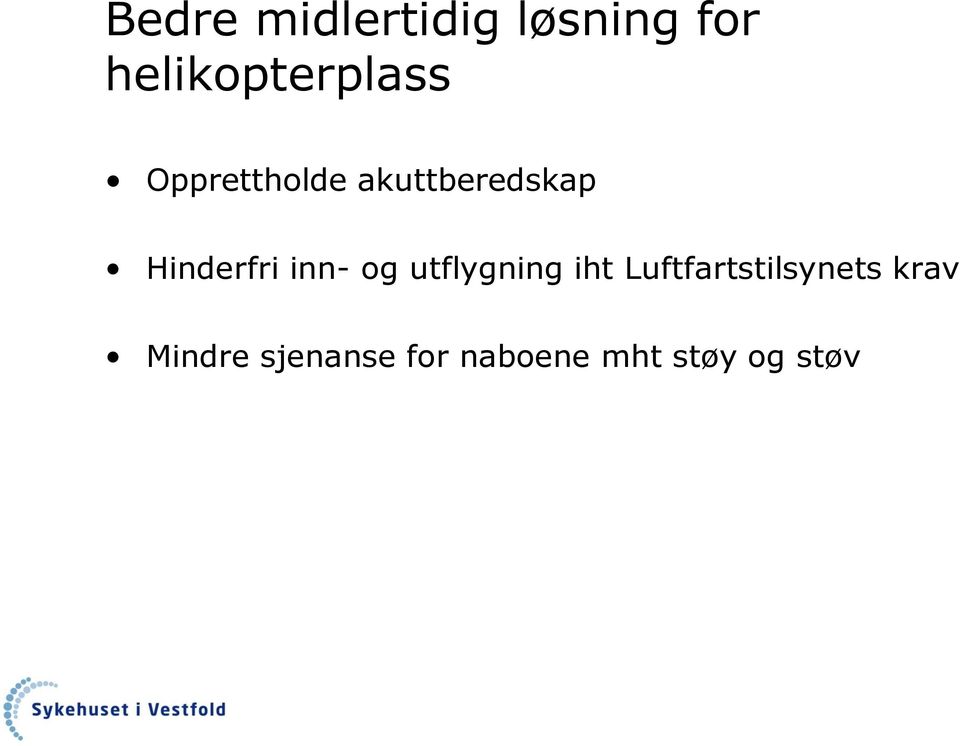 Hinderfri inn- og utflygning iht