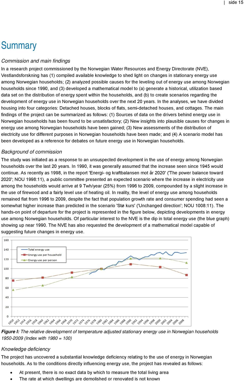 a mathematical model to (a) generate a historical, utilization based data set on the distribution of energy spent within the households, and (b) to create scenarios regarding the development of