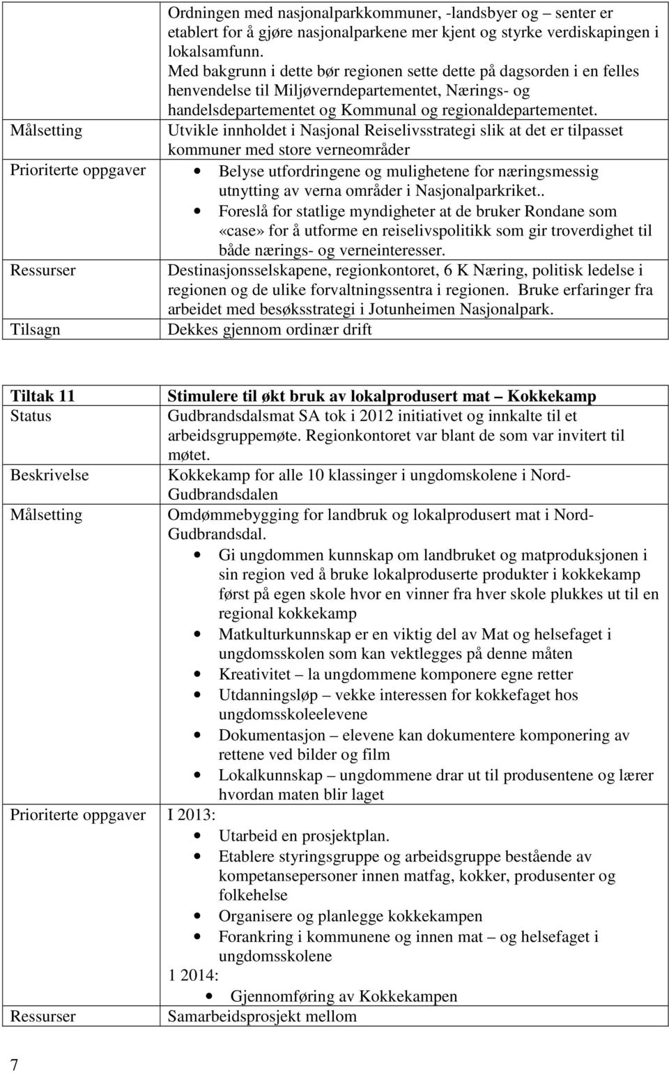 Utvikle innholdet i Nasjonal Reiselivsstrategi slik at det er tilpasset kommuner med store verneområder Prioriterte oppgaver Belyse utfordringene og mulighetene for næringsmessig utnytting av verna