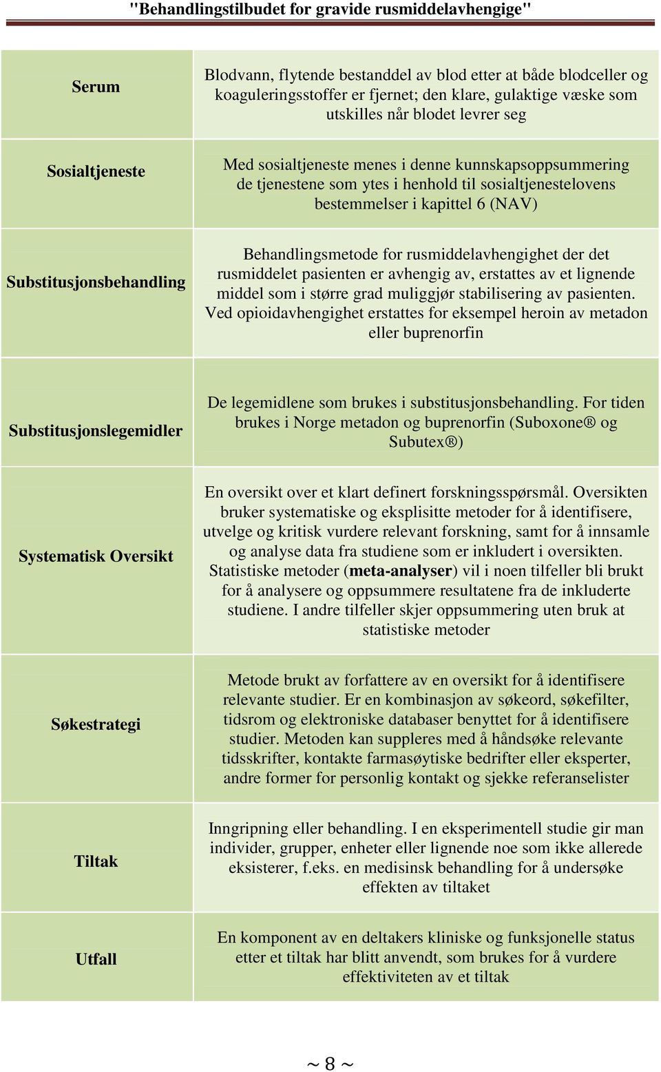 rusmiddelavhengighet der det rusmiddelet pasienten er avhengig av, erstattes av et lignende middel som i større grad muliggjør stabilisering av pasienten.