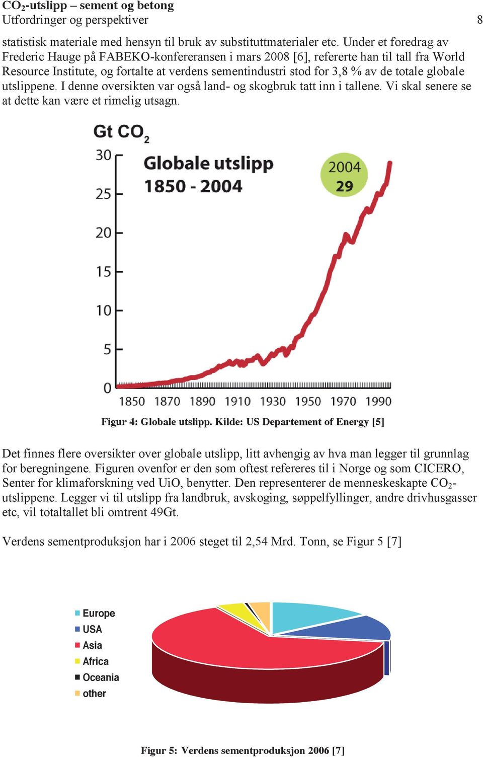 globale utslippene. I denne oversikten var også land- og skogbruk tatt inn i tallene. Vi skal senere se at dette kan være et rimelig utsagn. Figur 4: Globale utslipp.