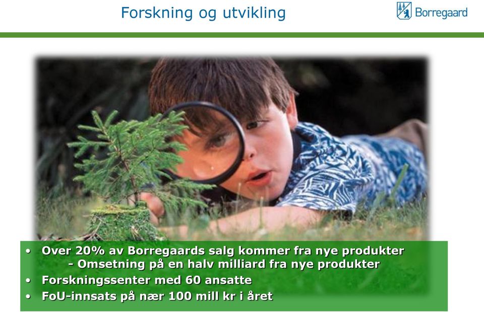 halv milliard fra nye produkter Forskningssenter