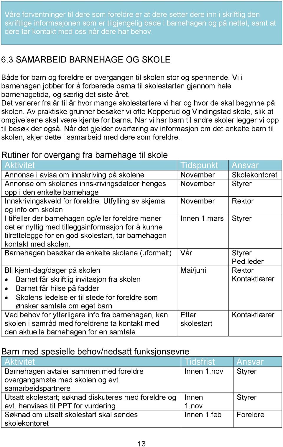 Vi i barnehagen jobber for å forberede barna til skolestarten gjennom hele barnehagetida, og særlig det siste året.