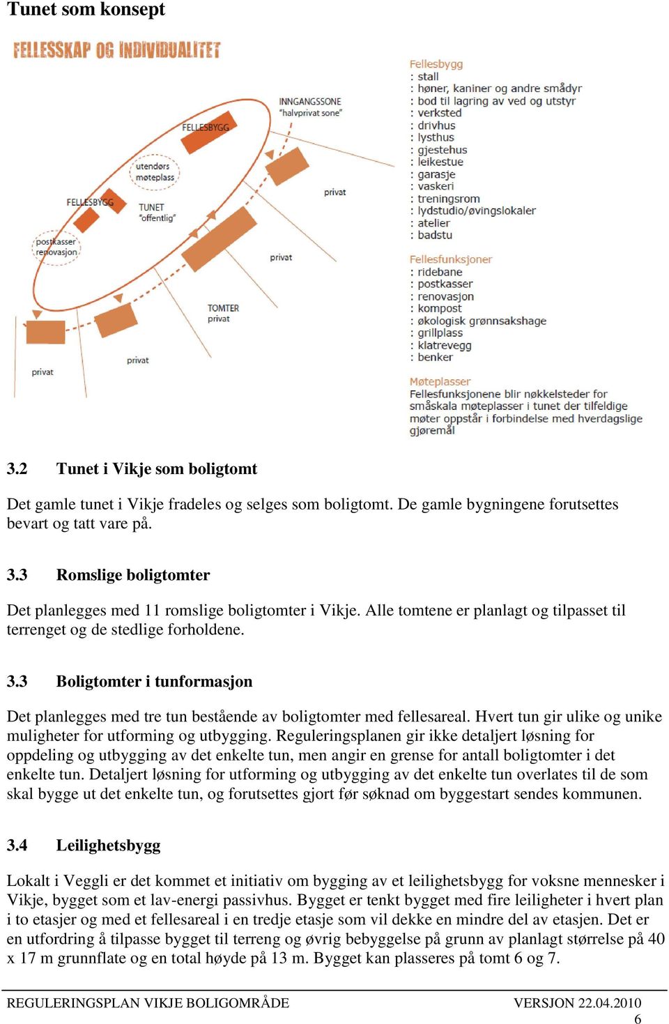 Hvert tun gir ulike og unike muligheter for utforming og utbygging.