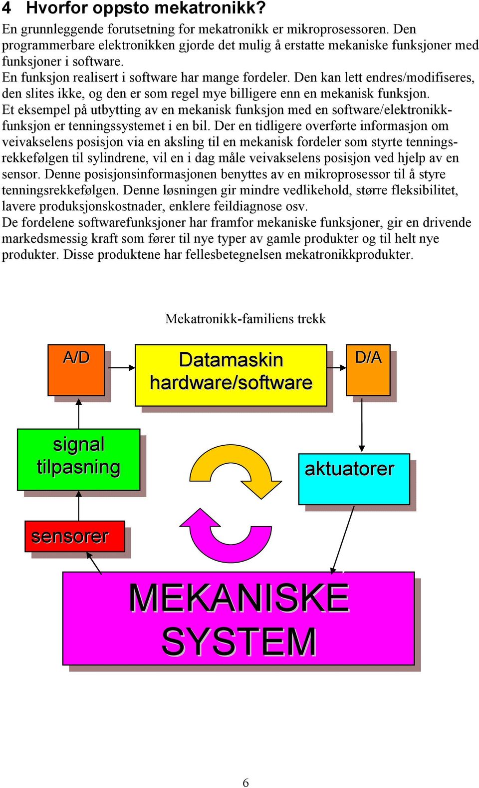 Den kan lett endres/modifiseres, den slites ikke, og den er som regel mye billigere enn en mekanisk funksjon.