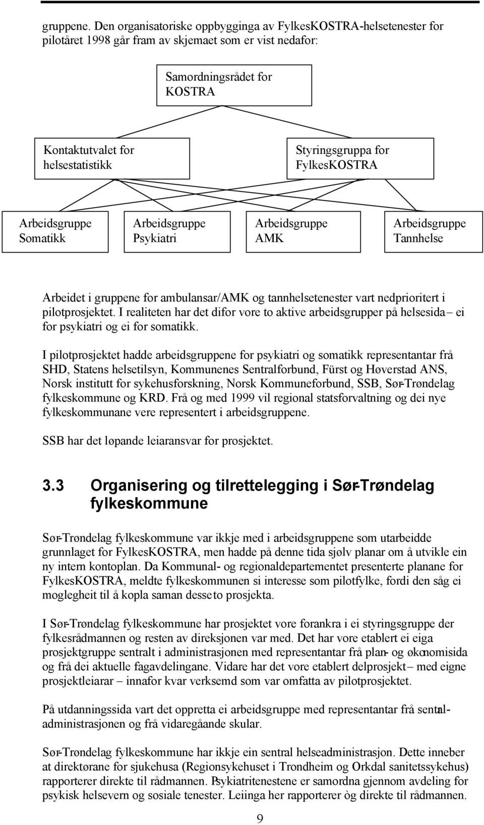 Styringsgruppa for FylkesKOSTRA Arbeidsgruppe Somatikk Arbeidsgruppe Psykiatri Arbeidsgruppe AMK Arbeidsgruppe Tannhelse Arbeidet i gruppene for ambulansar/amk og tannhelsetenester vart nedprioritert