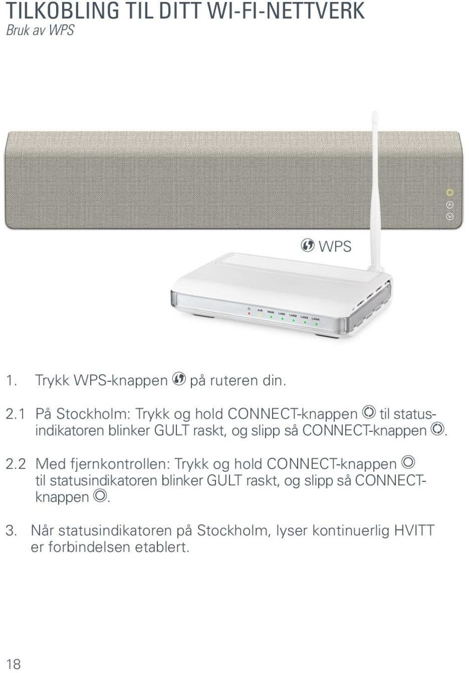 CONNECT-knappen. 2.