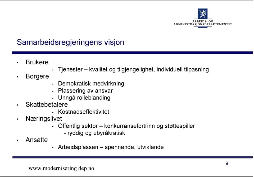 rolleblanding Skattebetalere Kostnadseffektivitet Næringslivet Offentlig sektor