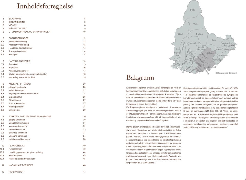 4 Mulige bærebjelker i en regional struktur 18 7.5 Vurdering av enkeltområder 19 8 ANBEFALT STRATEGI 20 8.1 Utbyggingsstruktur 20 8.2 Kollektivtransport 21 8.3 Styrking av eksisterende sentre 24 8.