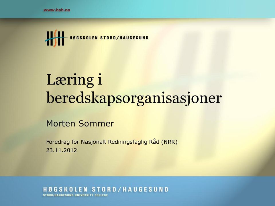 Morten Sommer Foredrag for